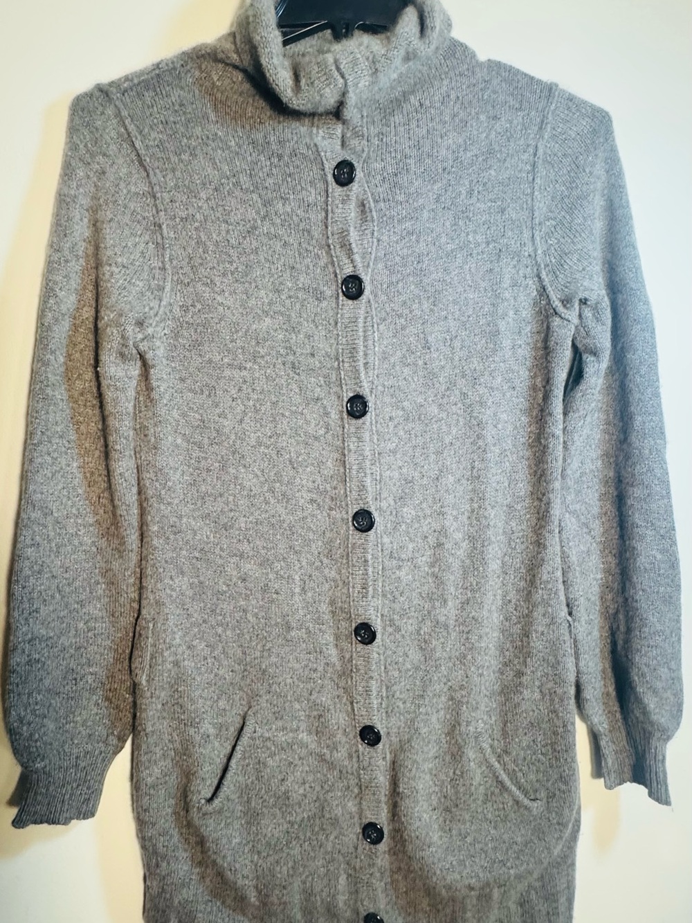James Perse Gray Button-Up Long Cardigan